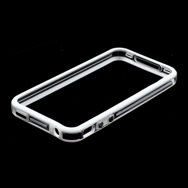 Wholesale iPhone 4S 4 Bumper with Chrome Button (White Clear)